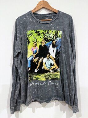 Philcos Dawson's Creek Long Sleeve Graphic Tee Mineral Wash Gray L 90s